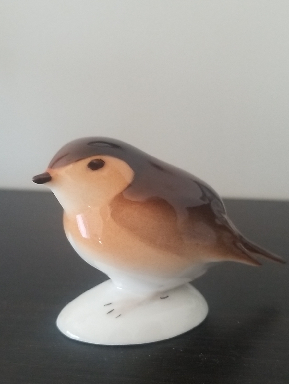 Brown and Cream Robin Bird Figurine